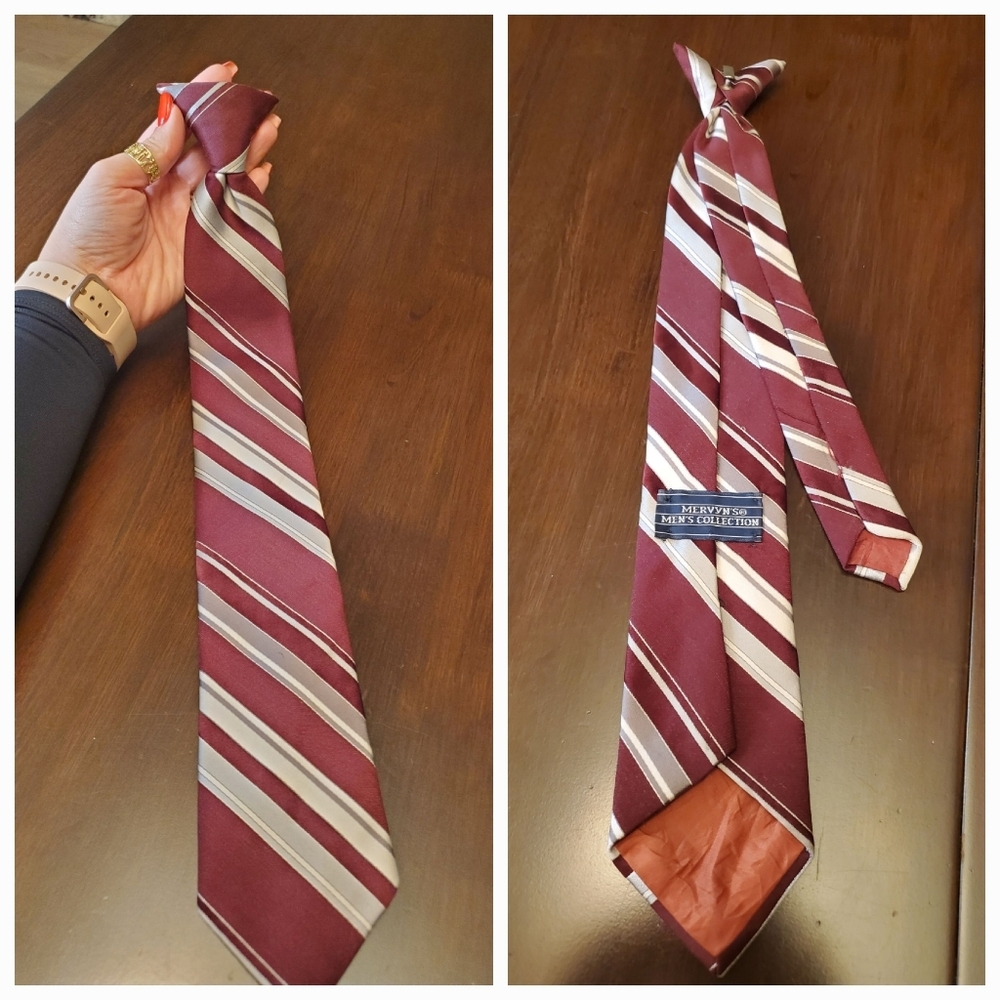 Vintage Mervyns Mens clip-on Tie